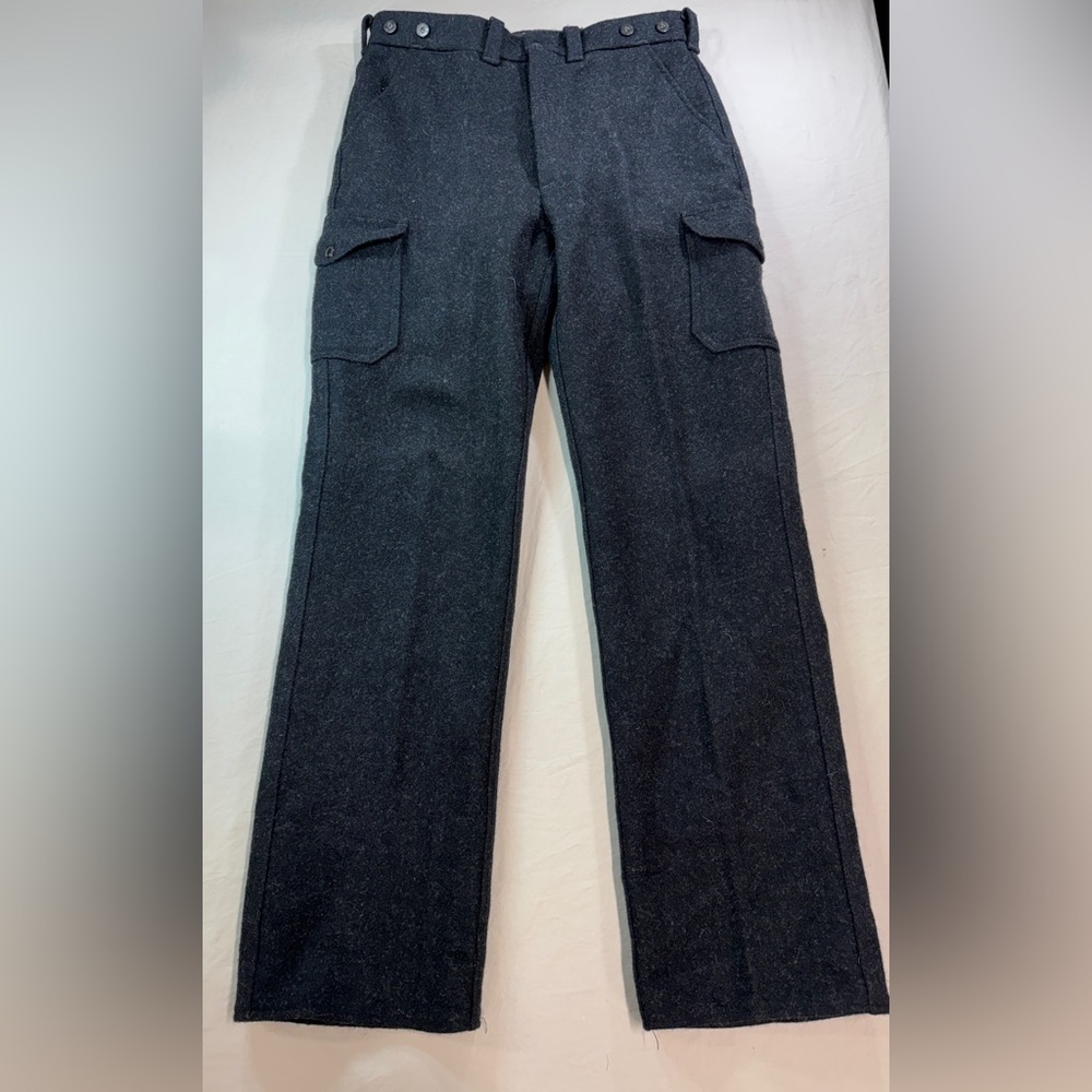 Vintage Filson Mackinaw 100% Wool Pants Mens 34x33 Black Trousers USA Made Heavy - Picture 7 of 10